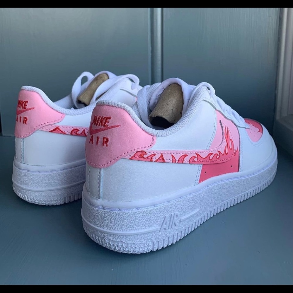 Nike Air Force 1s custom flames - Picture 2 of 4
